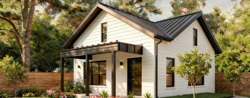 Custom detached ADU construction with modern backyard living space in Dallas, Texas